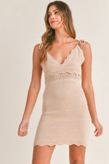 SAMIRA CROCHET KNIT MINI DRESS