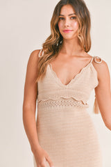 SAMIRA CROCHET KNIT MINI DRESS