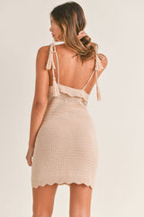 SAMIRA CROCHET KNIT MINI DRESS