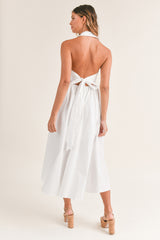 YSABEL COLLARED SLEEVELESS MIDI DRESS