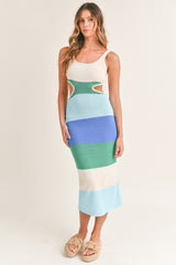 EZEKIEL SLEEVELESS BACKLESS MIDI DRESS