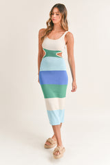 EZEKIEL SLEEVELESS BACKLESS MIDI DRESS