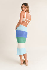 EZEKIEL SLEEVELESS BACKLESS MIDI DRESS