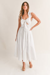 ITZEL BOW TIED MIDI DRESS