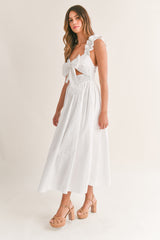 ITZEL BOW TIED MIDI DRESS