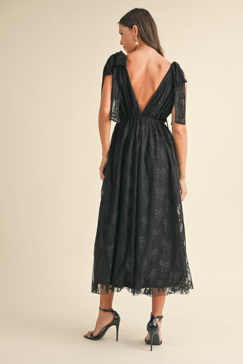 JENNIE BOW JACQUARD MIDI DRESS