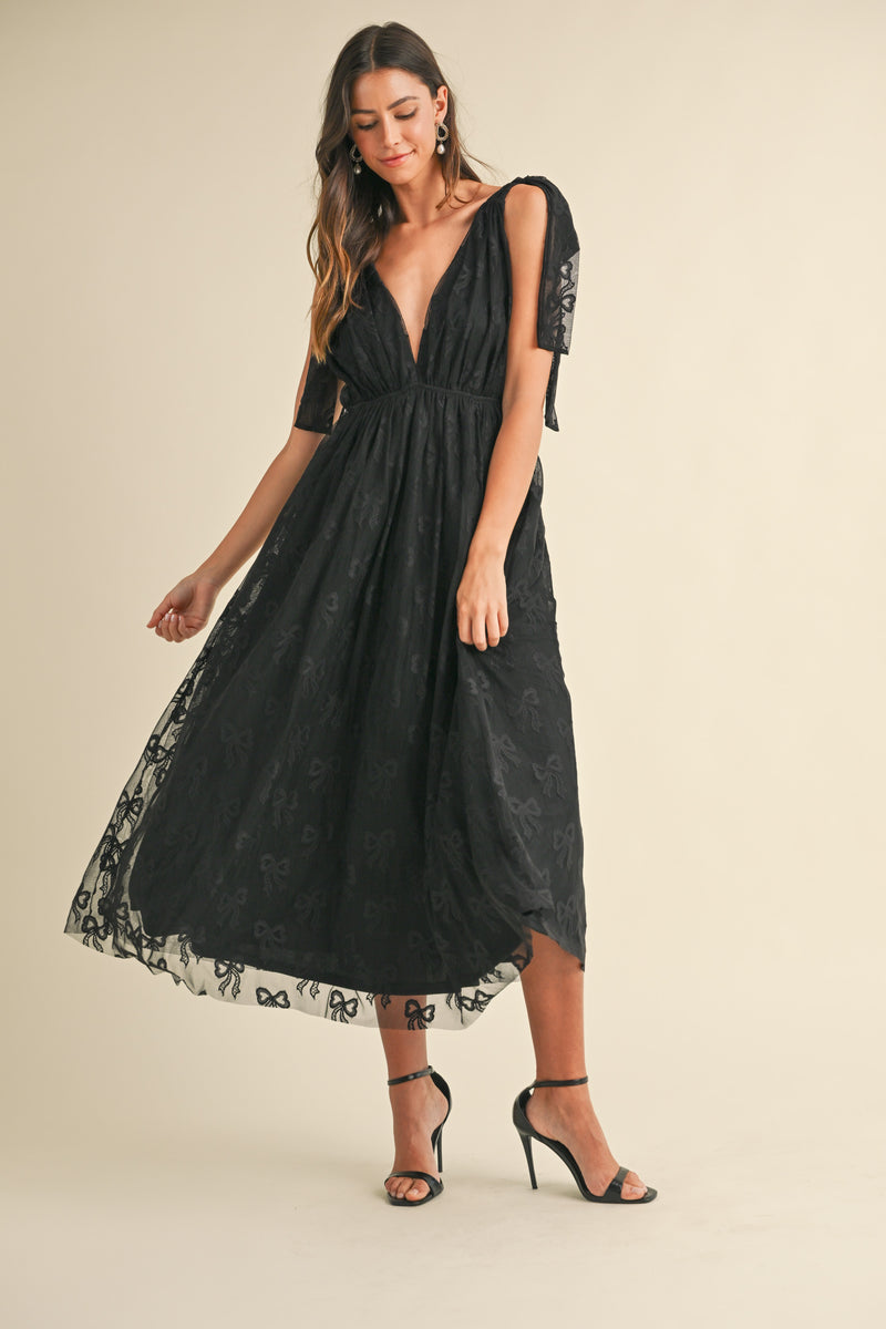 JENNIE BOW JACQUARD MIDI DRESS