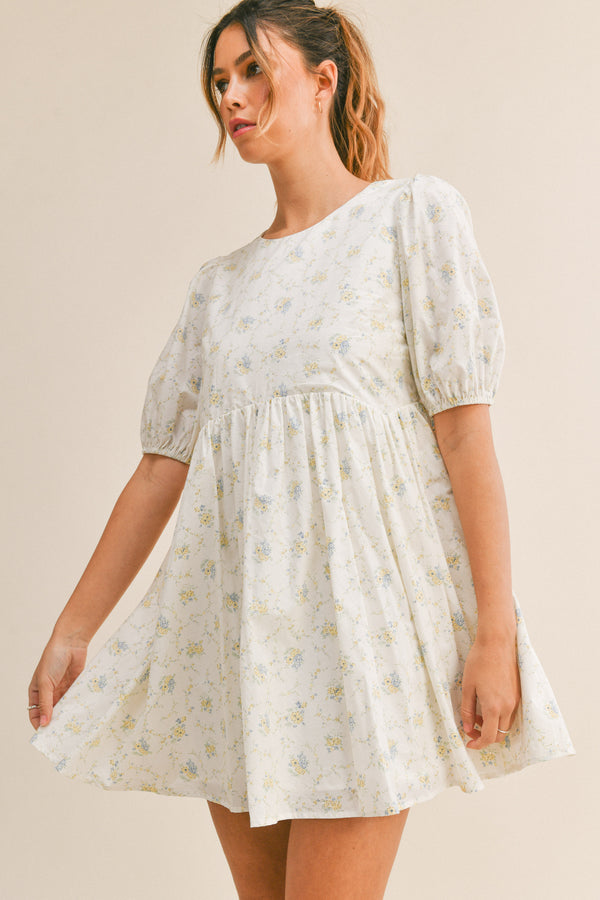 FIONA FLORAL PUFF SLEEVE DRESS