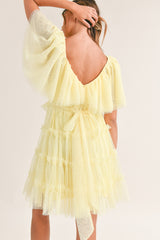 JIMENA FLUTTER SLEEVE POLKA DOT MINI DRESS
