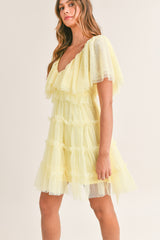 JIMENA FLUTTER SLEEVE POLKA DOT MINI DRESS