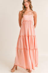 SHELBY RUFFLE DETAIL AT EACH TIER MEXI DRESS