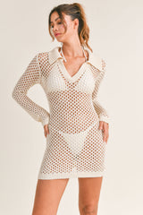 BRINLEY CROCHET KNIT DRESS