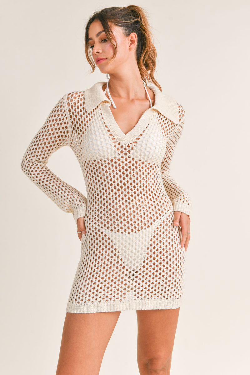 BRINLEY CROCHET KNIT DRESS