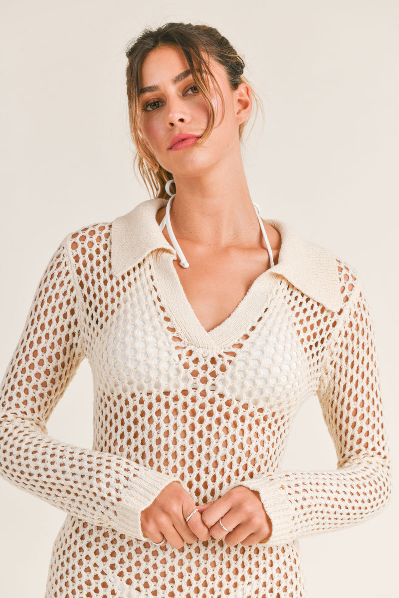 BRINLEY CROCHET KNIT DRESS