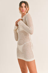 BRINLEY CROCHET KNIT DRESS