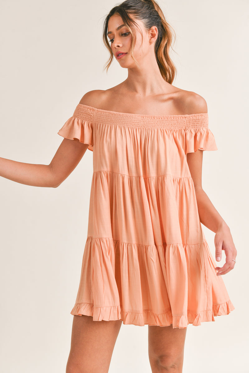 ANNIKA OFF SHOULDER MINI DRESS