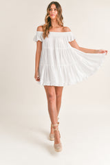 ANNIKA OFF SHOULDER MINI DRESS