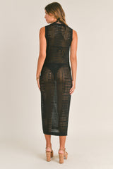 PALMER SLEEVELESS CROCHET MIDI DRESS
