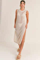 PALMER SLEEVELESS CROCHET MIDI DRESS