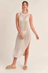 PALMER SLEEVELESS CROCHET MIDI DRESS