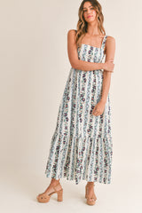 MINA TIERED FLORAL PRINT MAXI DRESS