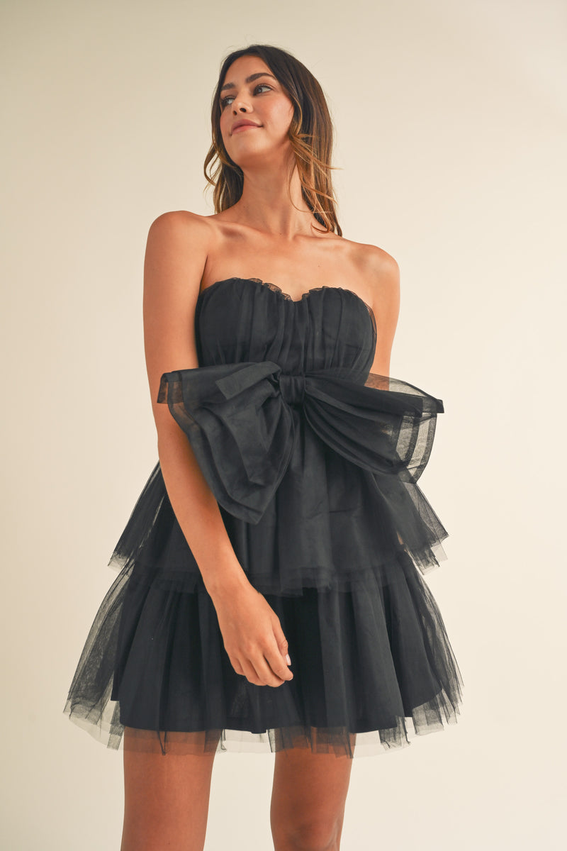 SOLVEIG TULLE TUBE MINI DRESS