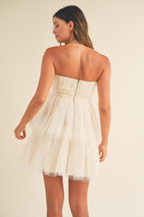 SOLVEIG TULLE TUBE MINI DRESS