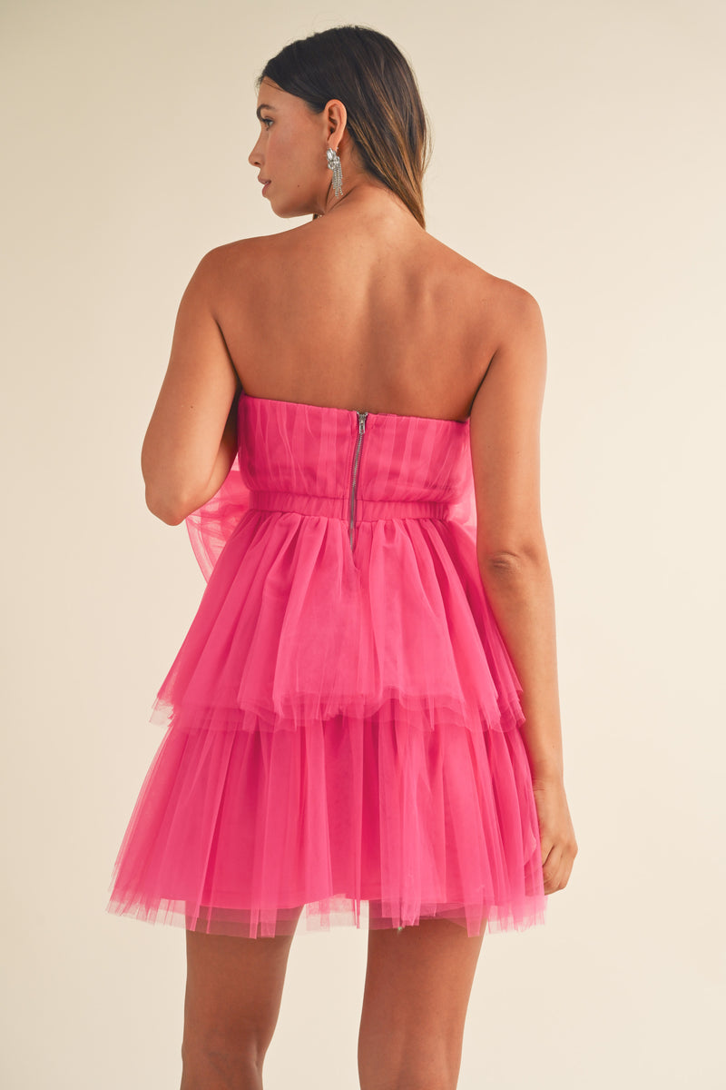 SOLVEIG TULLE TUBE MINI DRESS