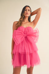 SOLVEIG TULLE TUBE MINI DRESS