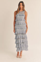 GRACIE FRILL KNIT MIDI DRESS