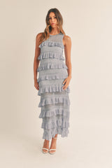 GRACIE FRILL KNIT MIDI DRESS