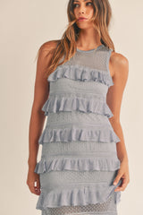 GRACIE FRILL KNIT MIDI DRESS