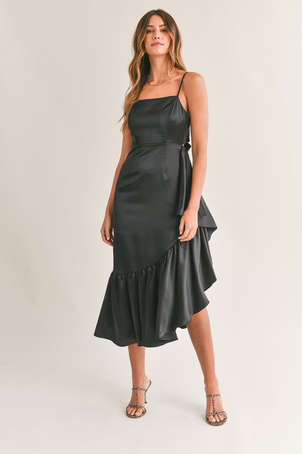 SCOTTIE FRILL LINE MIDI DRESS