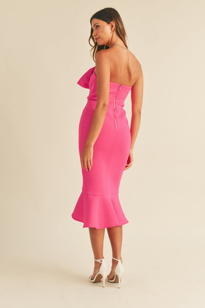 QUINN RIBBON MIDI DRESS