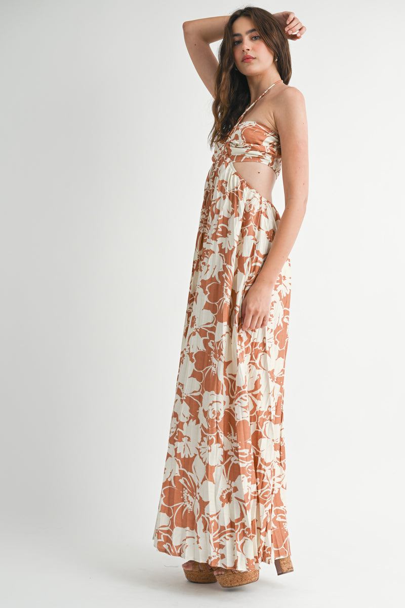 RIAN HALTER NECK CUTOUT DRESS