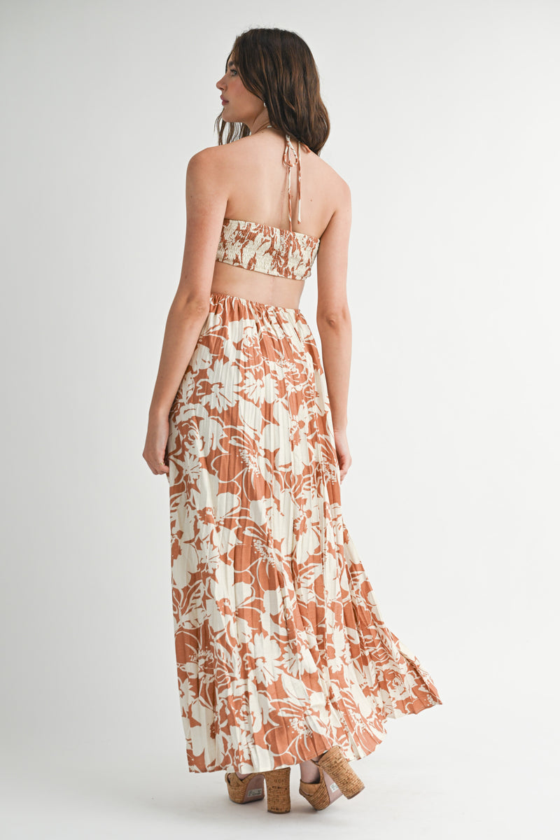 RIAN HALTER NECK CUTOUT DRESS