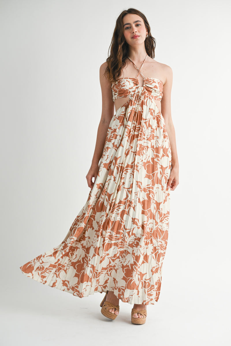 RIAN HALTER NECK CUTOUT DRESS