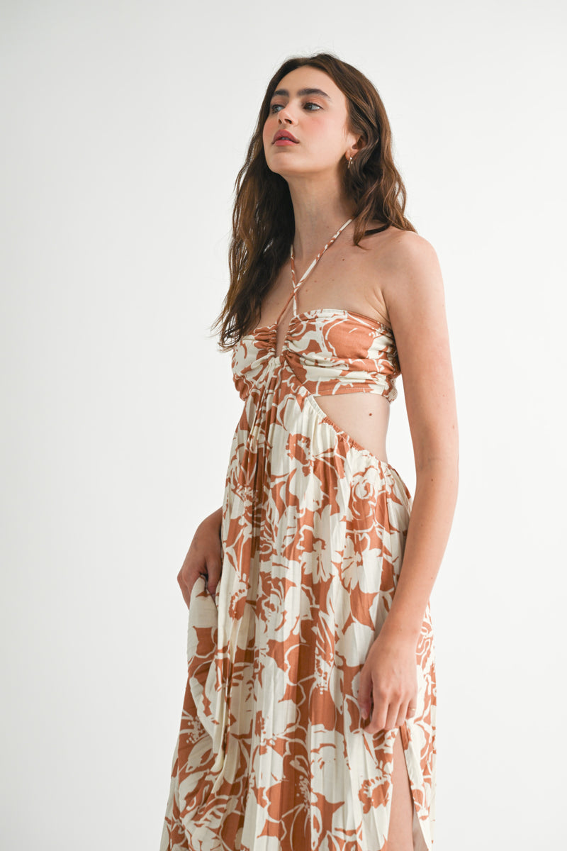 RIAN HALTER NECK CUTOUT DRESS