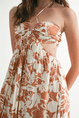 RIAN HALTER NECK CUTOUT DRESS