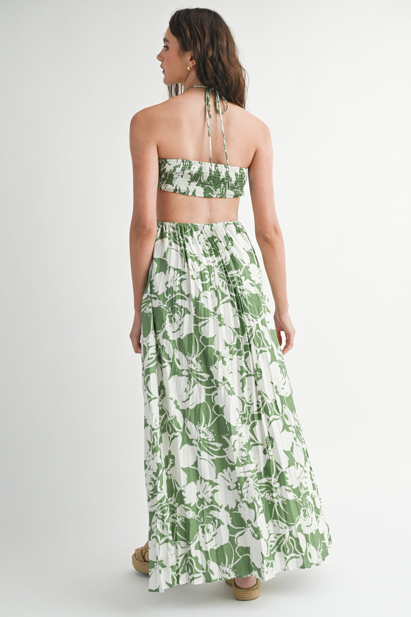 RIAN HALTER NECK CUTOUT DRESS