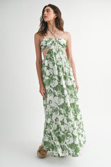 RIAN HALTER NECK CUTOUT DRESS