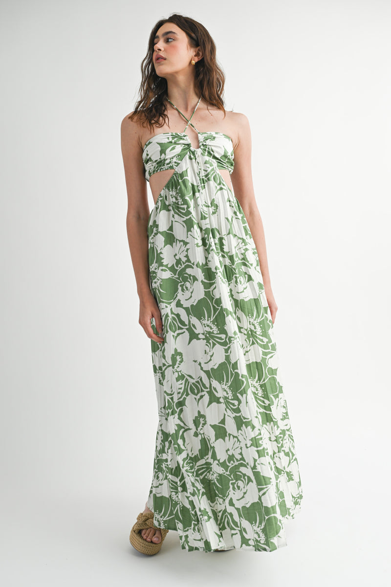 RIAN HALTER NECK CUTOUT DRESS
