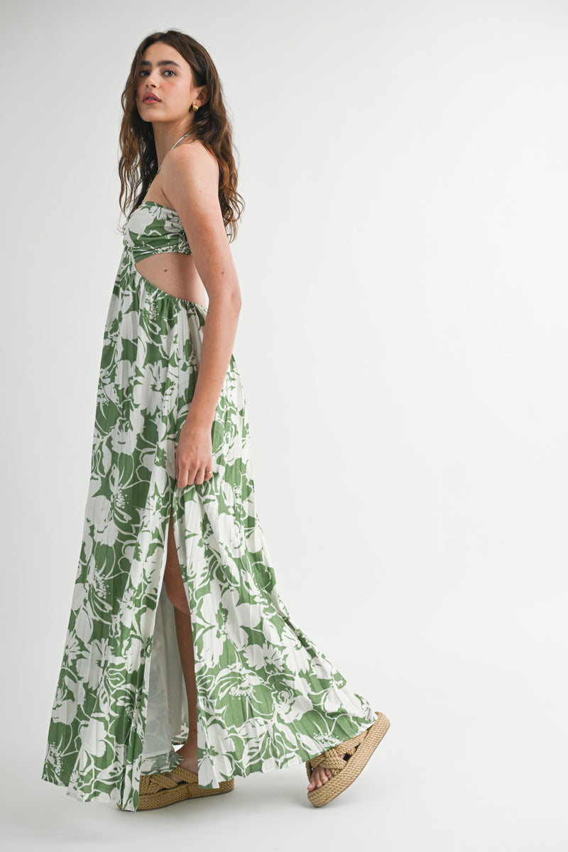 RIAN HALTER NECK CUTOUT DRESS