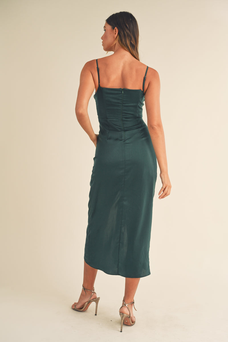 XIOMARA FRONT RUFFLE MIDI DRESS