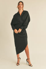 IMANI LONG SLEEVE SHIRT MIDI DRESS