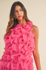 LIESL PUFFY RUFFLE MINI DRESS