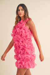 LIESL PUFFY RUFFLE MINI DRESS