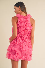 LIESL PUFFY RUFFLE MINI DRESS