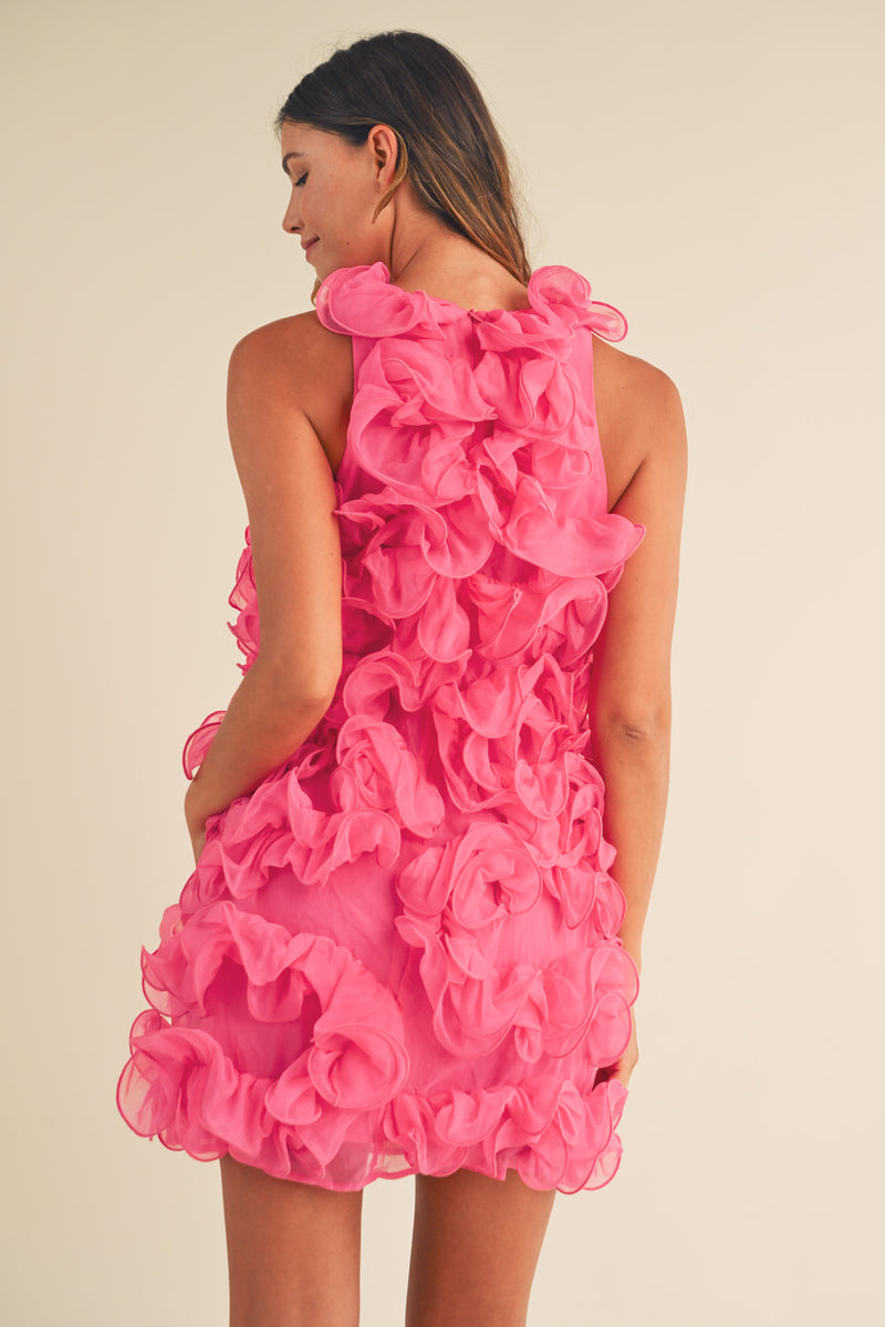LIESL PUFFY RUFFLE MINI DRESS