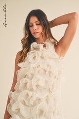 LIESL PUFFY RUFFLE MINI DRESS